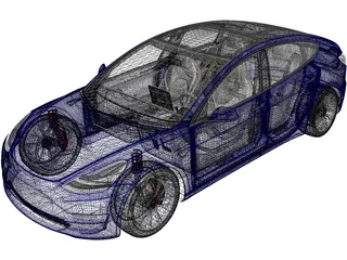 Tesla Model 3 (2020) 3D Model