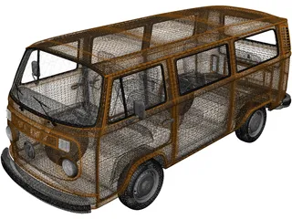 Volkswagen Transporter T2 (1972) 3D Model