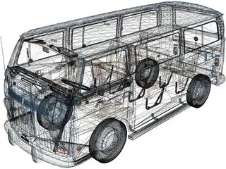 Volkswagen Kombi (1970) 3D Model