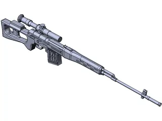 SVD Dragunov Sniper Rifle 3D Model