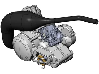 Engine Two Stroke 125cc 3D Model