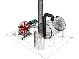 D10 Wilesco Steam Engine 3D Model