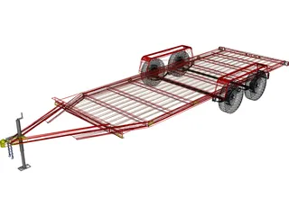 TV-108 Single-Car Hauler Trailer 3D Model