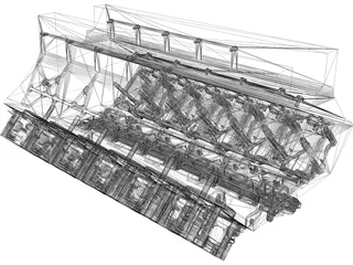 Engine V12 Diesel 3D Model