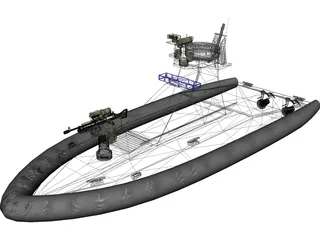 Homeland Security Un-Manned Patrol Boat 3D Model