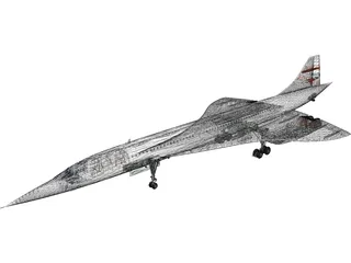 Concorde British Airways 3D Model