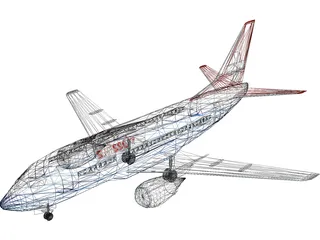 Boeing 737 Swiss Air 3D Model