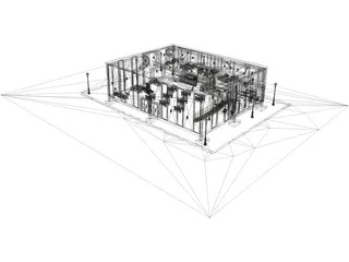 Cafeteria 3D Model