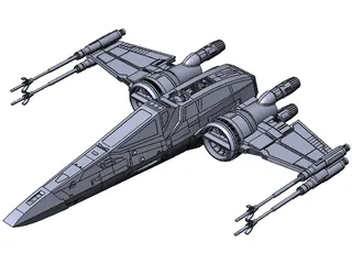 Star Wars T-70 X-Wing Star Figher 3D Model