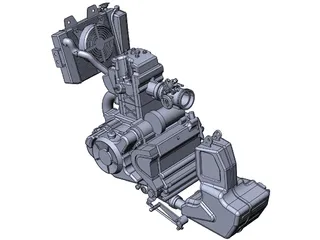 Bajaj Pulsar Engine 3D Model