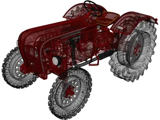 Porsche Diesel Tractor P133 (1956) 3D Model