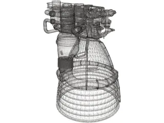 Saturn V F1 Rocket Engine 3D Model