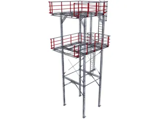 Stairtower 2 Levels 3D Model