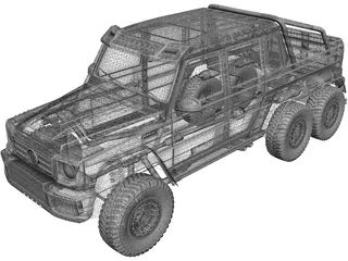 Mercedes-Benz G63 Brabus 6X6 3D Model