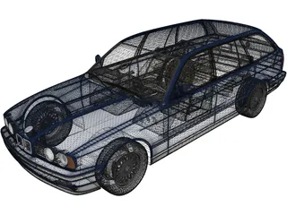 BMW 5-Series E34 Touring (1991) 3D Model
