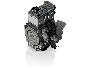 3 Cylinder Engine 3D Model