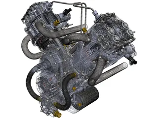 V-twin Engine 3D Model