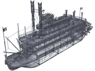 Steam Ship 3D Model