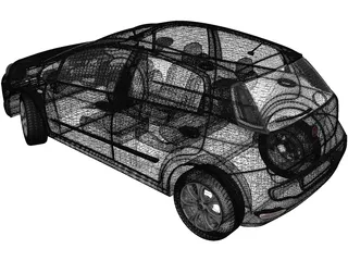 Fiat Punto 5-Door (2012) 3D Model