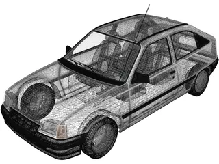 Opel Kadett 3-door (1991) 3D Model