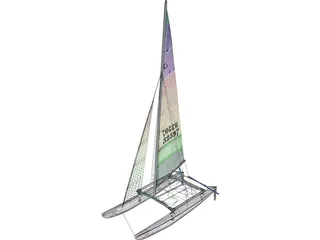 Hobie 16 Racing Catamaran 3D Model