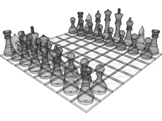 Chess Board 3D Model