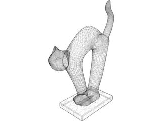 Abstract Cat Statue 3D Model