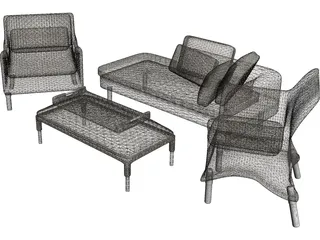 Rattan Set 3D Model