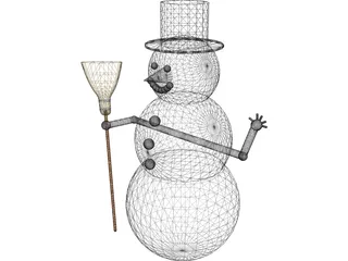 Waving Snowman 3D Model