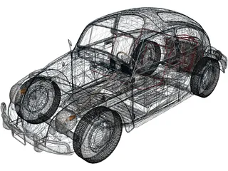 Volkswagen Beetle (1962) 3D Model