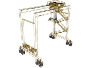 RTG Container Port Crane 3D Model