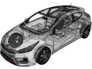Kia Pro Ceed GT (2014) 3D Model