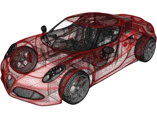 Alfa Romeo 4C (2014) 3D Model