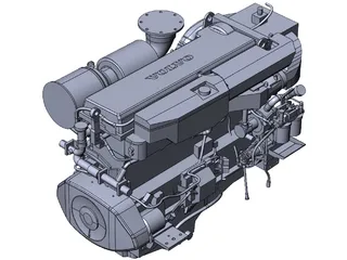 Volvo D16MH Engine 3D Model