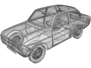 Mazda 1000 2-Door Sedan (1973) 3D Model
