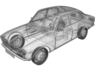 Mazda 616 4-Door Sedan (1974) 3D Model