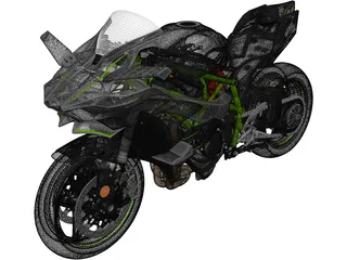 Kawasaki Ninja H2R Supercharged 3D Model