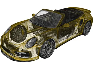 Porsche 911 Turbo S Convertible (2016) 3D Model