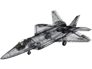 F-22A Raptor 3D Model