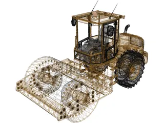 Soil Road Roller 3D Model