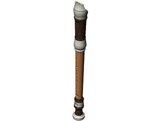 Tenor Recorder Flute 3D Model