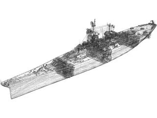 Montana Class Battleship 3D Model