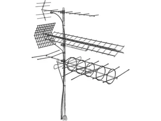 Aerial TV Antenna 3D Model