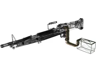 M60 Machine Gun 3D Model