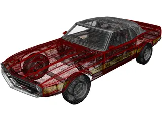 Ford Mustang GT500 Shelby Convertible (1969) 3D Model