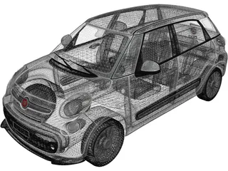 Fiat 500L (2013) 3D Model