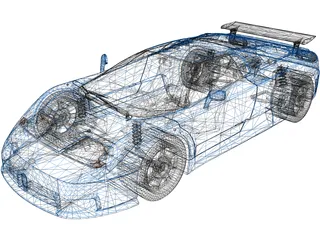 Bugatti EB110 (1991) 3D Model