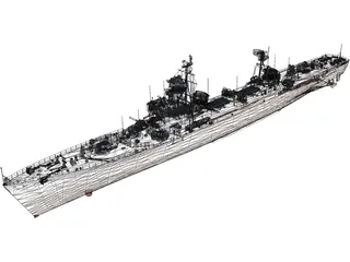 Soviet Destroyer Neustrashimy 3D Model