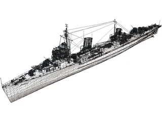 Soviet destroyer Leningrad 3D Model