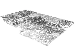 Lexington City, KY, USA 3D Model